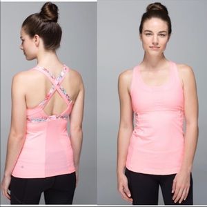 Lululemon stuff your bra tank II- coral/floral